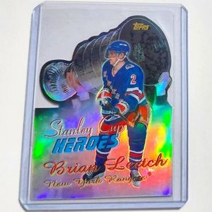 Brian Leetch REFRACTOR Topps Stanley Cup Heroes New York Rangers Card #SC15
